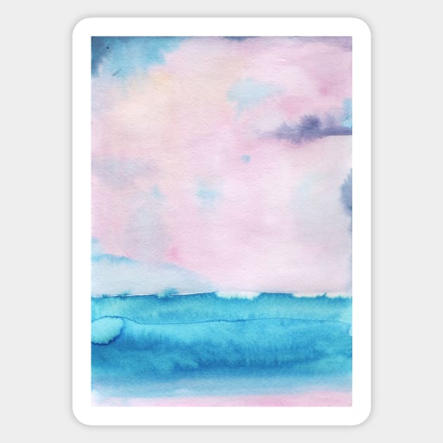 Watercolor landscape sky clouds Sticker by Olga Berlet